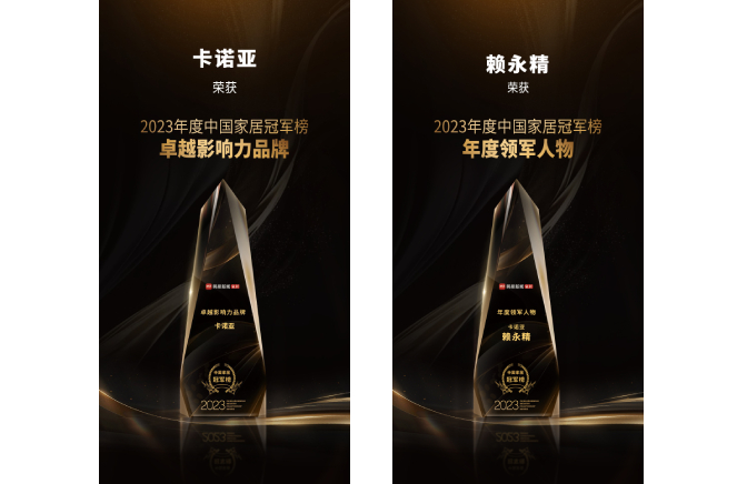 卡諾亞喜獲“卓越影響力品牌”、“年度領(lǐng)軍人物”重磅榮譽(yù)